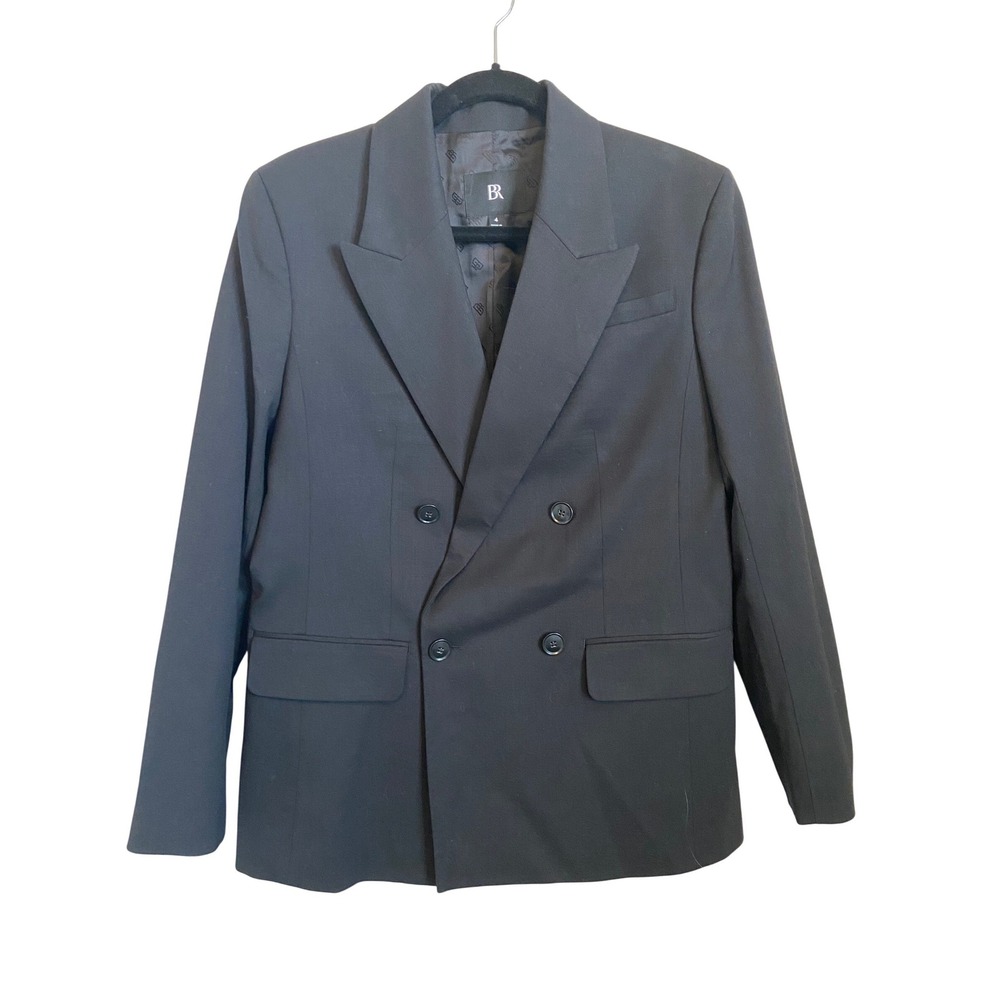 Banana Republic Siena Relaxed Italian Wool Blazer Double Breasted‎ Jacket Size 4
